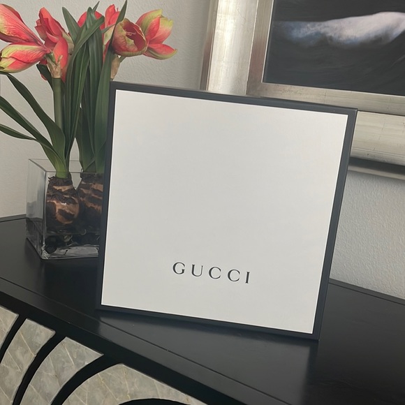 NEW Authentic GUCCI Empty Gift Box large black white square storage organizer - Picture 3 of 10